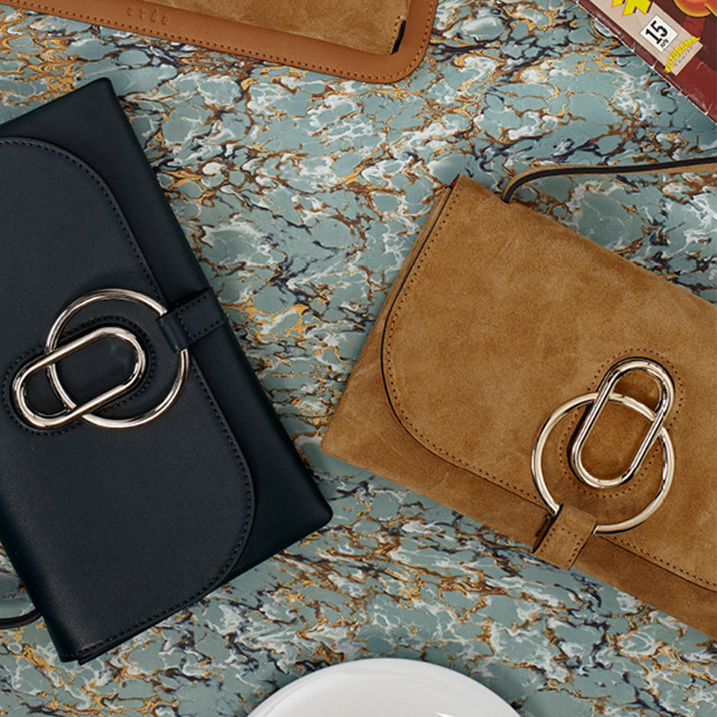 IVY pochette suede -tan-